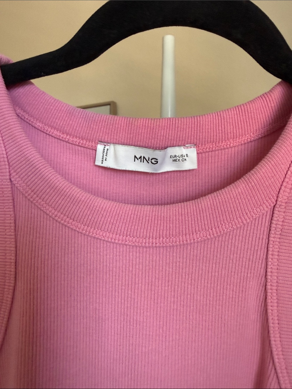 Mango Hot Pink Ribbed High Neck Tank - Picture 3 of 5